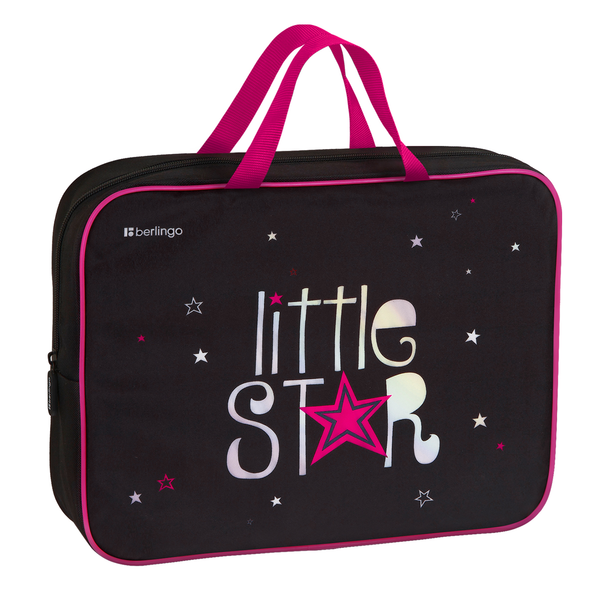 Папка текстильная с ручками 1 отделение, А4 Berlingo "Little Star", 350*265*75мм, текстиль, на молнии