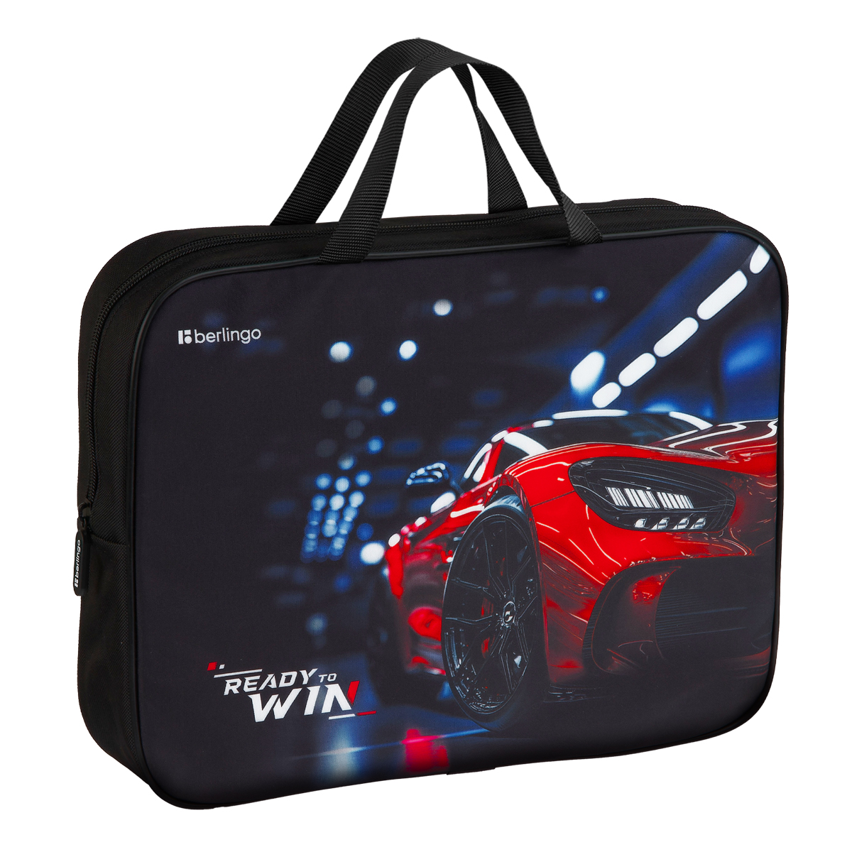 Папка текстильная с ручками 1 отделение, А4 Berlingo "Ready to win", 350*265*75мм, текстиль, на молнии