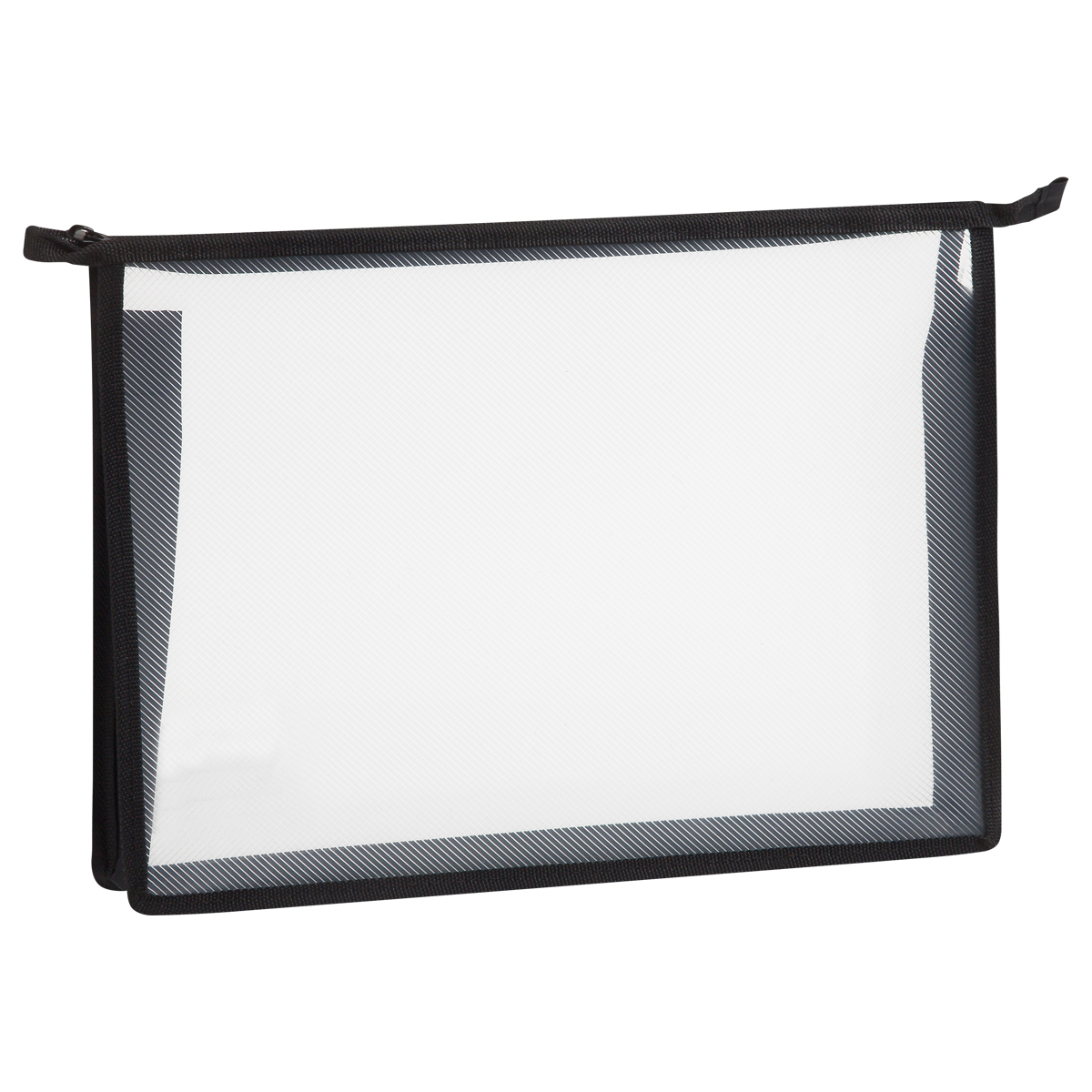 Папка для тетрадей 1 отделение А4 Först, прозрачная/черная, пластик, на молнии