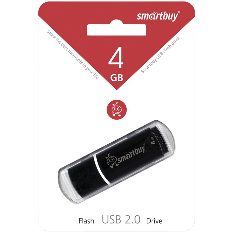    Smart Buy  Crown   4GB, USB 2.0 Flash Drive,  (SB4GBCRW-K)