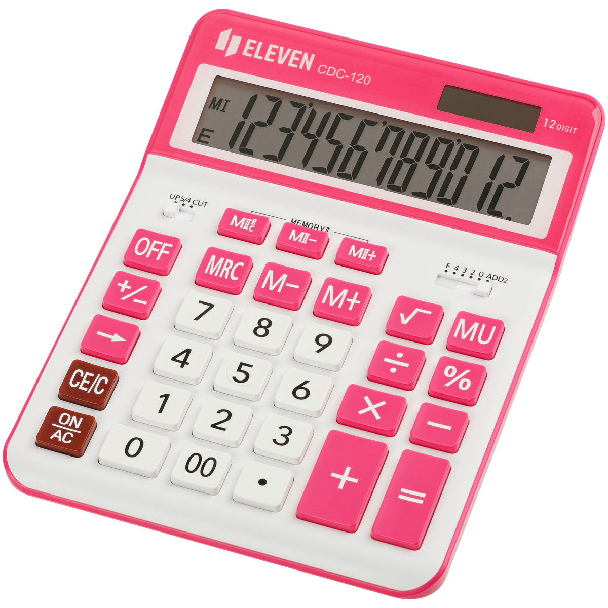 Калькулятор настольный Eleven CDC-120-WH/RD, 12 разрядов, двойное питание, 155*206*38мм, белый/красный Калькулятор настольный Eleven CDC-120-WH/RD, 12 разрядов, двойное питание, 155*206*38мм, белый/красный