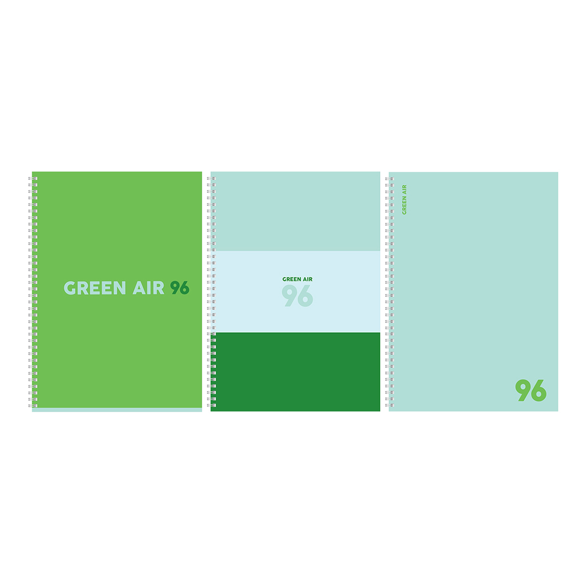 Тетрадь 96л., А4, клетка, на гребне BG "Green air", матовая ламинация Тетрадь 96л., А4, клетка, на гребне BG "Green air", матовая ламинация