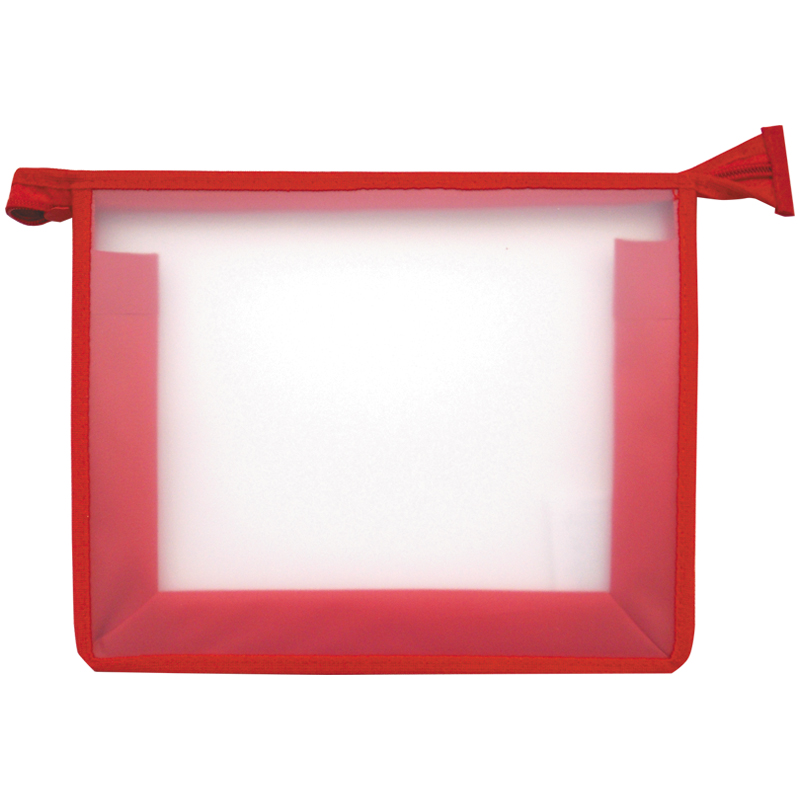 Папка для тетрадей 1 отделение А4 Först, прозрачная/красная, пластик, на молнии