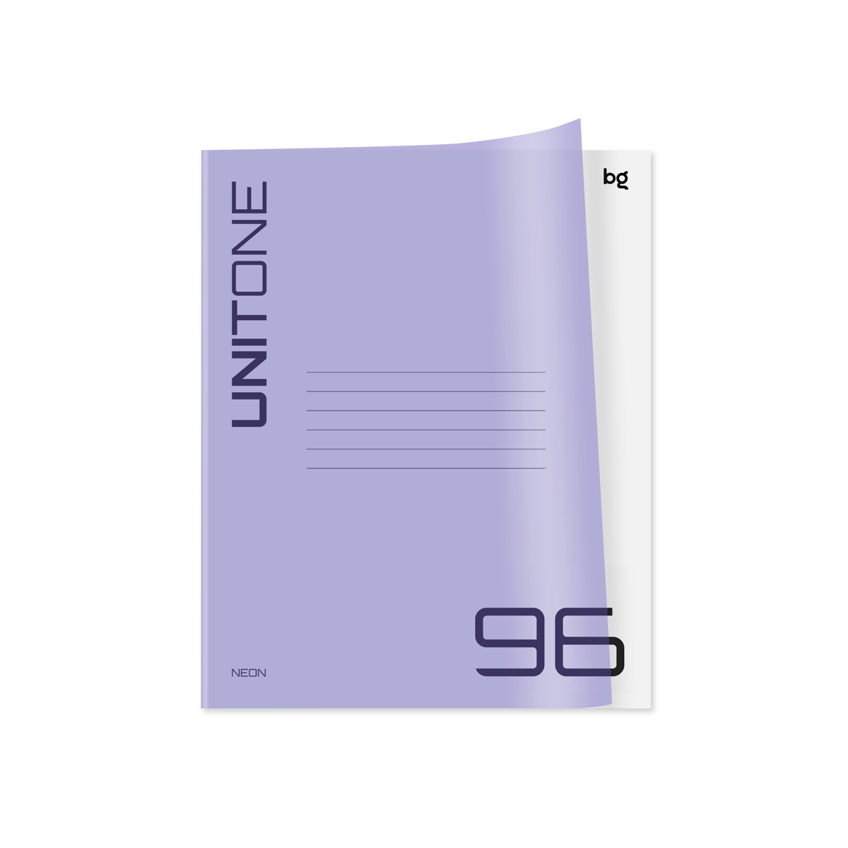 Тетрадь 96л., А5, клетка BG "UniTone. Neon", пластиковая обложка, неон сиреневый Тетрадь 96л., А5, клетка BG "UniTone. Neon", пластиковая обложка, неон сиреневый