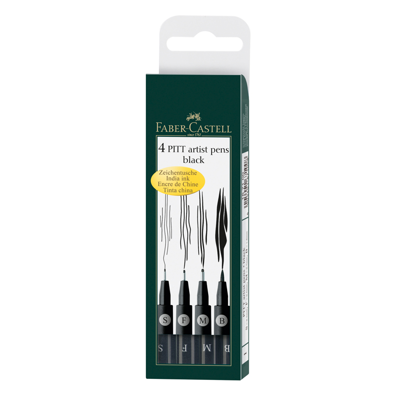      Faber-Castell  Pitt Artist Pen  , 4., 0,3/0,5/0,7/Brush (167100)