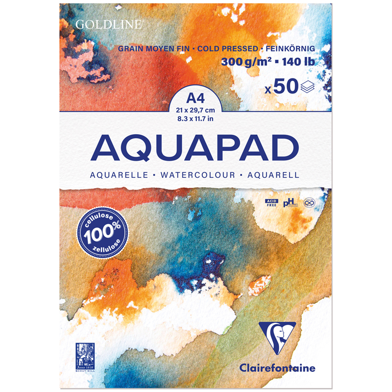     , 50., 4,   Clairefontaine  Goldline Aqua , 300/2, .  (975721C)