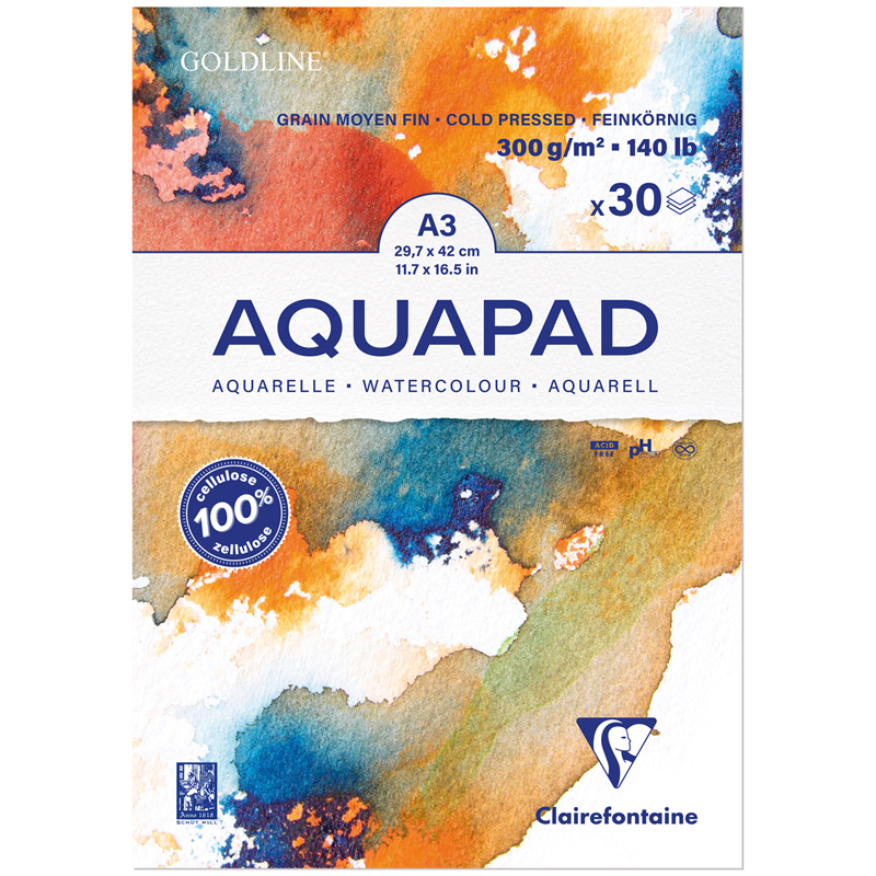     , 30., 3,   Clairefontaine  Goldline Aqua , 300/2, .  (975722C)