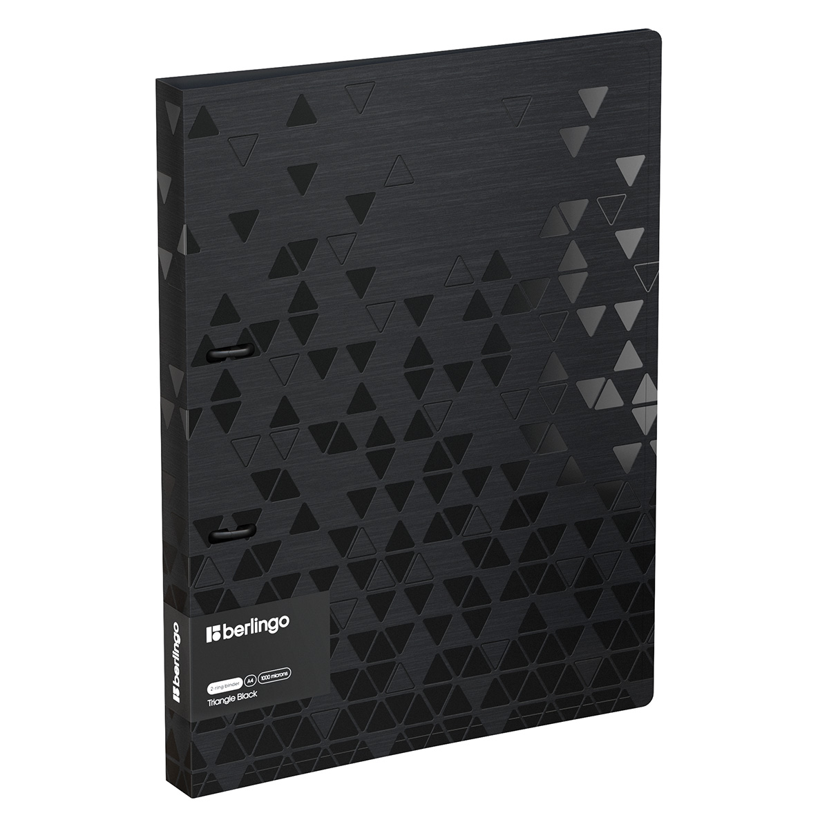 Папка на 2 кольцах Berlingo "Triangle Black", 24мм, 1000мкм, черная, D-кольца, с внутр. карманом
