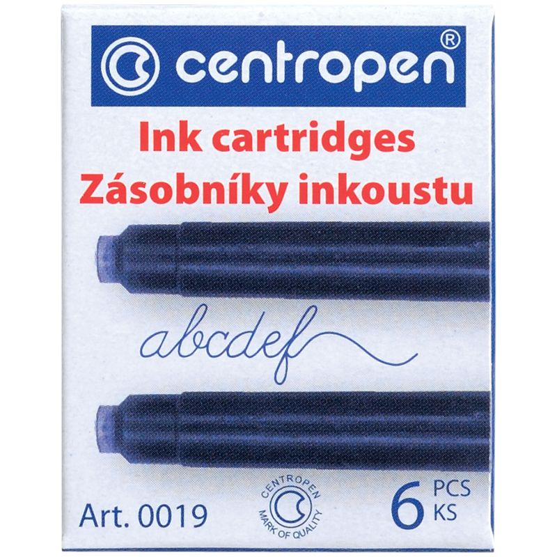 Картриджи чернильные Centropen синие, 6шт., картонная коробка