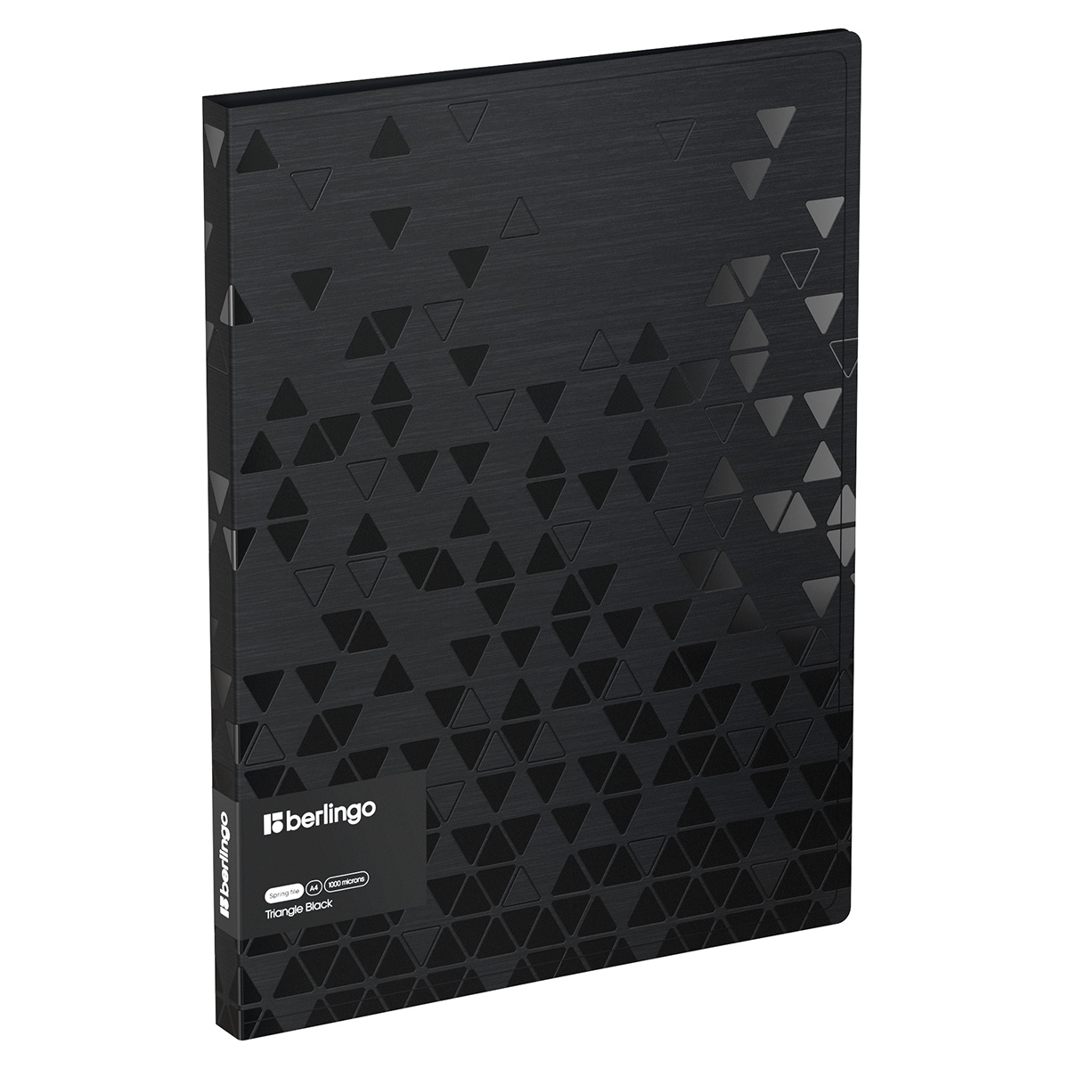 Папка с пружинным скоросшивателем Berlingo "Triangle Black" А4, 17мм, 1000мкм, черная, с внутр. карманом Папка с пружинным скоросшивателем Berlingo "Triangle Black" А4, 17мм, 1000мкм, черная, с внутр. карманом