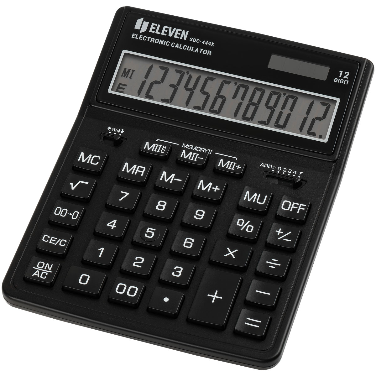купить Калькулятор настольный Eleven SDC-444X-BK, 12 разрядов, двойное питание, 155*204*33мм, черный в Тамбове