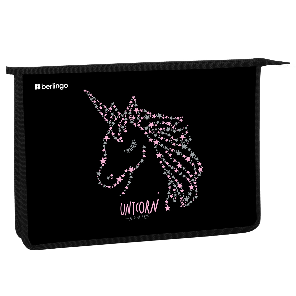 Папка для тетрадей 1 отделение, А4 Berlingo "Night sky", 340*245*40 мм, пластик, на молнии