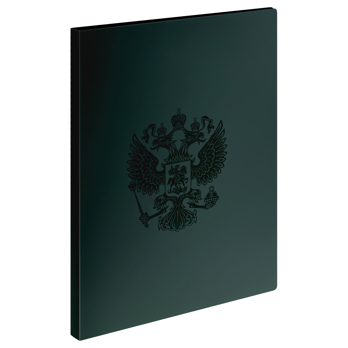 Папка на 2 кольцах СТАММ "Герб" А4, 25мм, 700мкм, пластик, изумруд