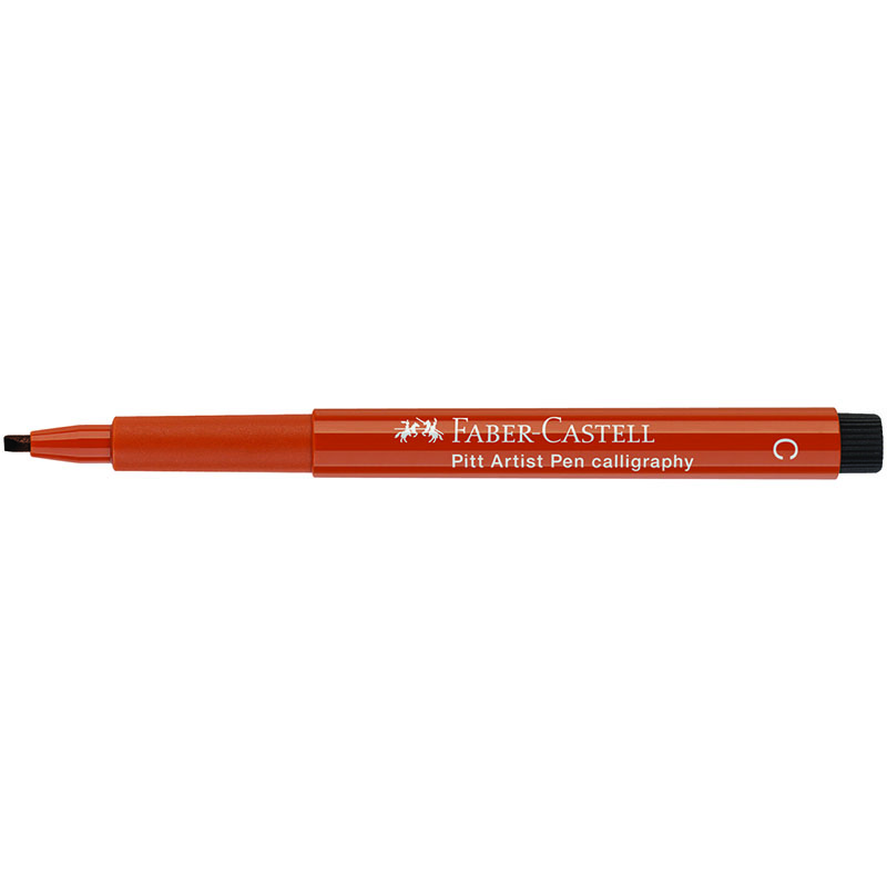 Ручка капиллярная Faber-Castell "Pitt Artist Pen Calligraphy" цвет 188 сангина, С=2,5мм, пишущий узел каллиграфический