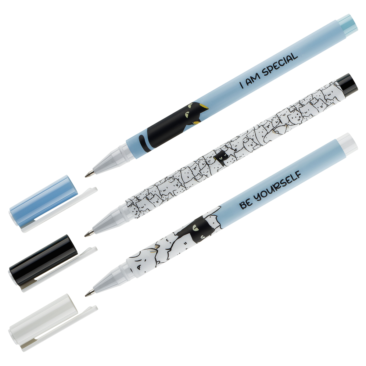 Ручка шариковая MESHU "Special cat" синяя, 0,5мм, корпус ассорти