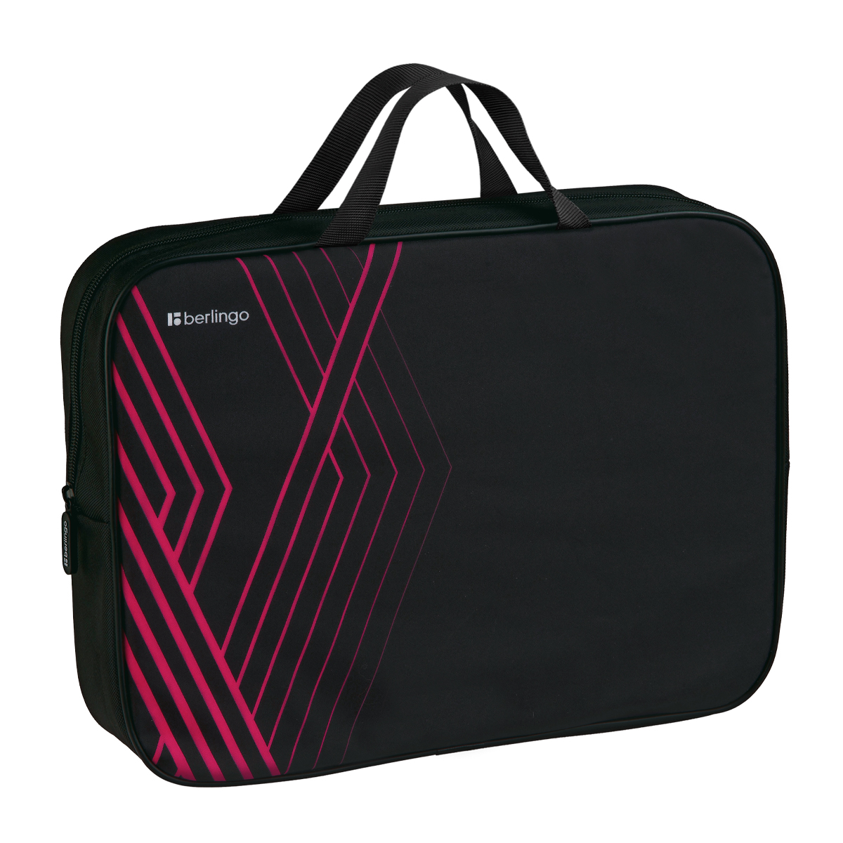 Папка текстильная с ручками 1 отделение, А4 Berlingo "Basic pink", 350*265*75мм, текстиль, на молнии