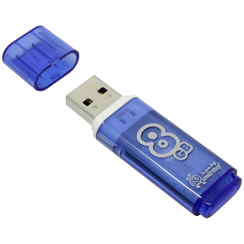    Smart Buy  Glossy   8GB, USB 2.0 Flash Drive,  (SB8GBGS-B)