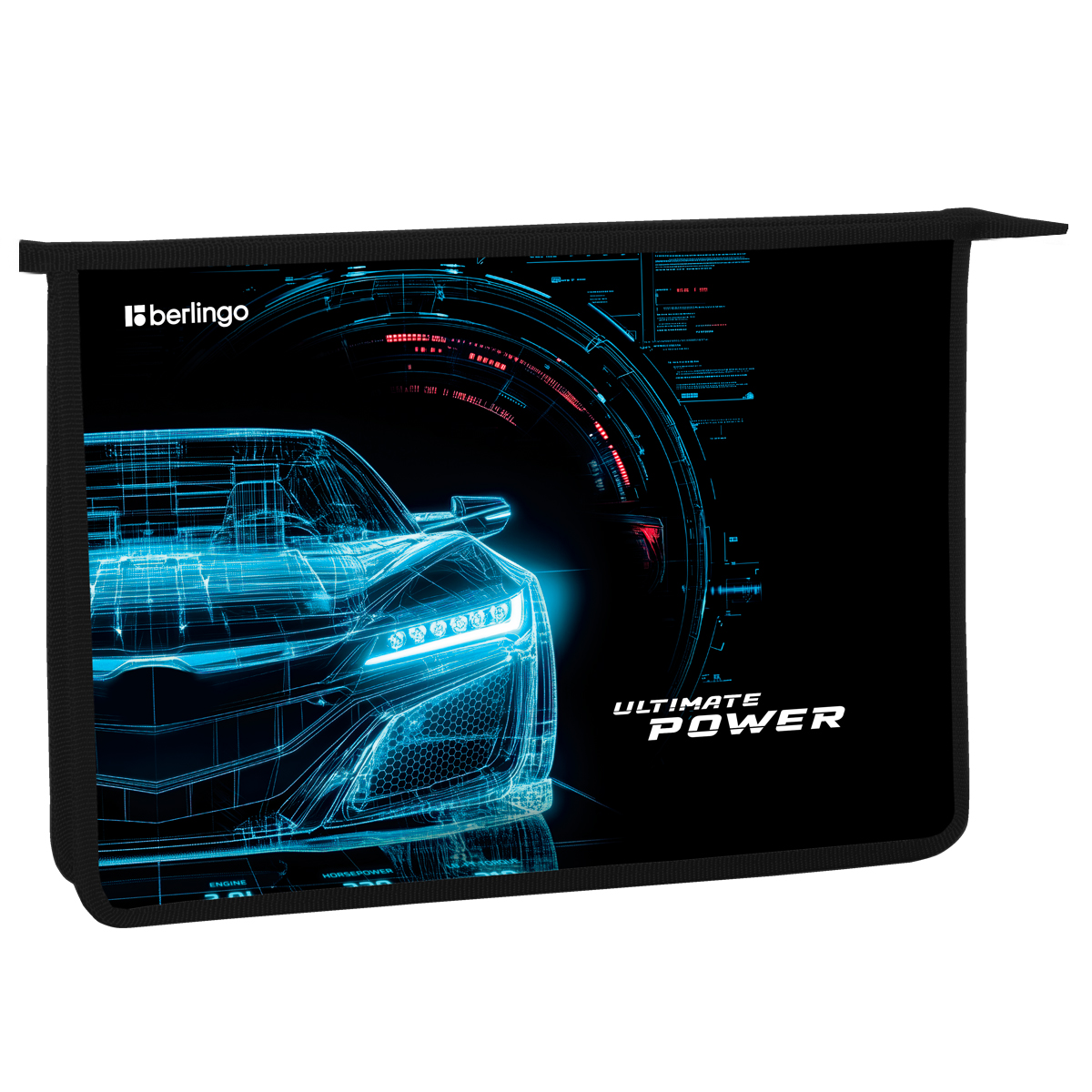 Папка для тетрадей 1 отделение, А4 Berlingo "Ultimate power", 340*245*40 мм, пластик, на молнии