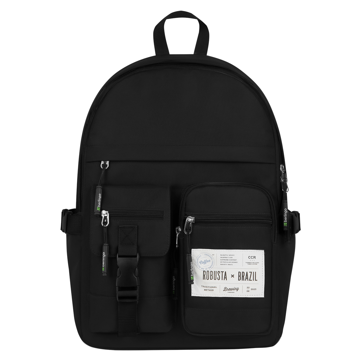 Рюкзак Berlingo Tasty "Black robusta", 40*28*17см, 1 отделение, 8 карманов, уплотненная спинка