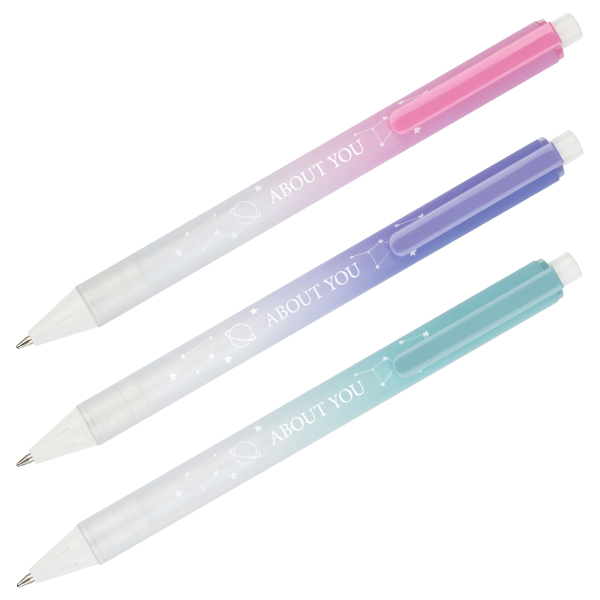 Ручка шариковая автоматическая MESHU "Gradient" синяя, 0,5 мм