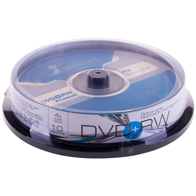    DVD+RW 4.7Gb Smart Track 4x Cake Box (10) (ST000302)