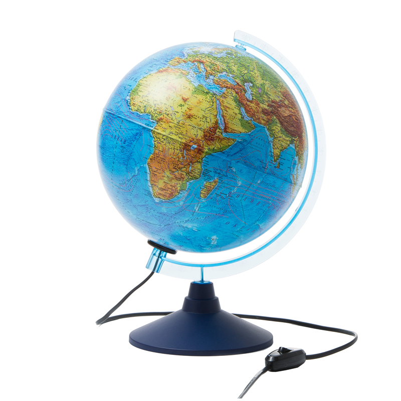 купить Глобус физико-политический Globen, 25см, с подсветкой на круглой подставке в Тамбове