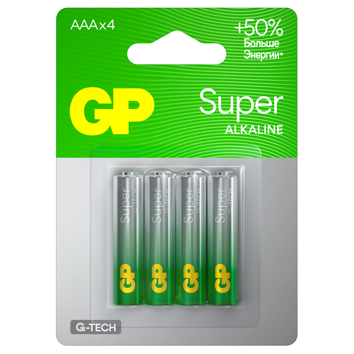 Батарейка GP Super G-Tech AAA (LR03) 24A алкалиновая, BC4