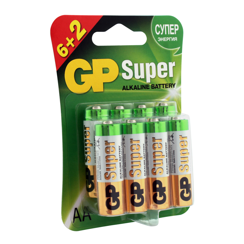    GP Super AA (LR6) 15A , BC8 (GP 15A6/2-2CR8)