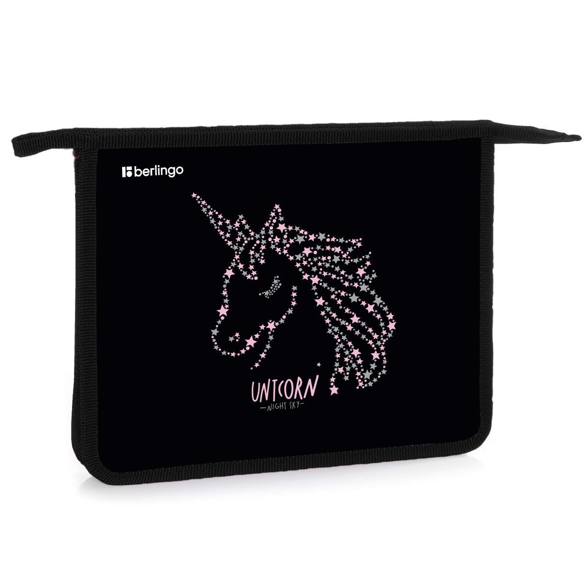 Папка для тетрадей 1 отделение, А5 Berlingo "Night sky", 240*205*40мм, пластик, на молнии