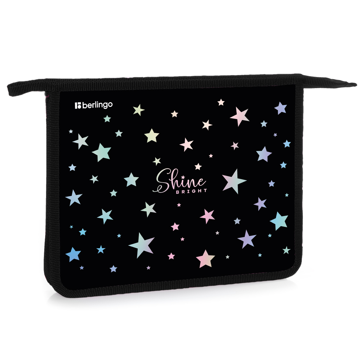 Папка для тетрадей 1 отделение, А5 Berlingo "Shine", 240*205*40мм, пластик, на молнии