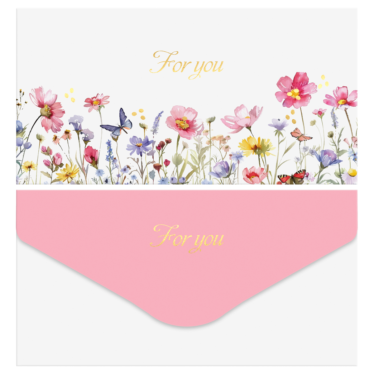 Конверт для денег MESHU "For you", 85*164мм, soft-touch, фольга