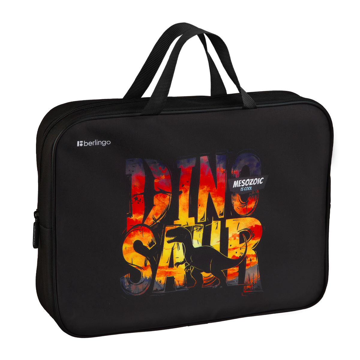 Папка текстильная с ручками 1 отделение, А4 Berlingo "Where is everyone?", 350*265*75мм, текстиль, на молнии