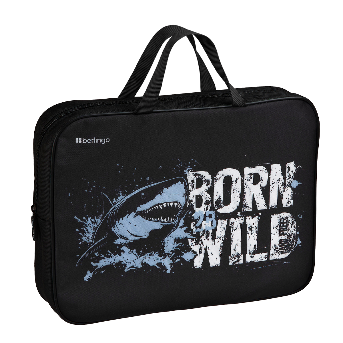 Папка текстильная с ручками 1 отделение, А4 Berlingo "Born to be WILD", 350*265*75мм, текстиль, на молнии
