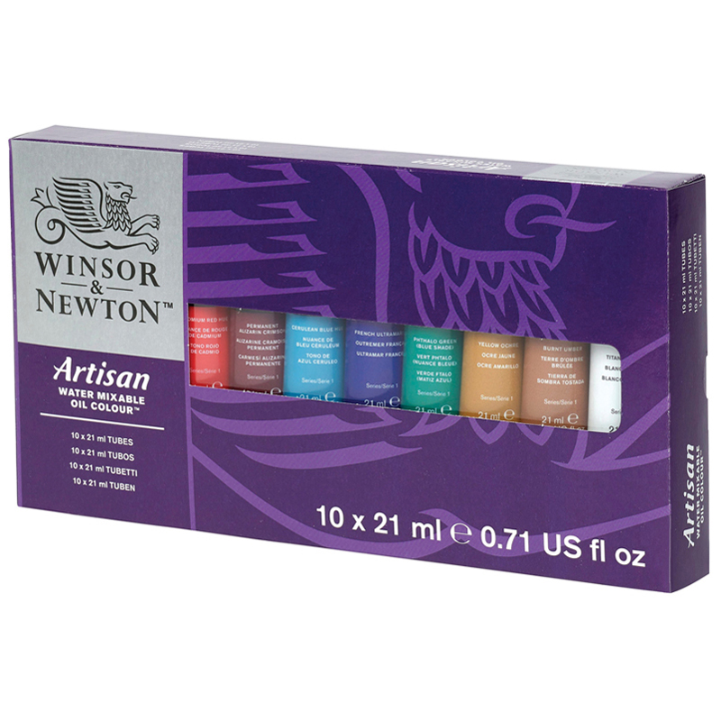 Краски масляные водорастворимые Winsor&Newton "Artisan", 10 цветов, 21мл, туба
