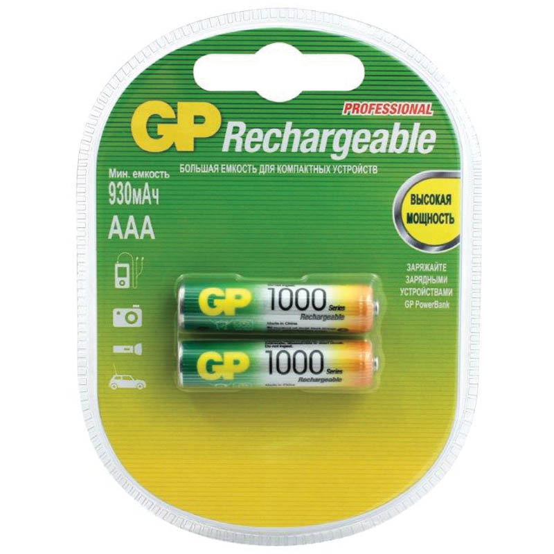    GP AAA (HR03) 1000mAh 2BL (GP 100AAAHC-2DECRC2)