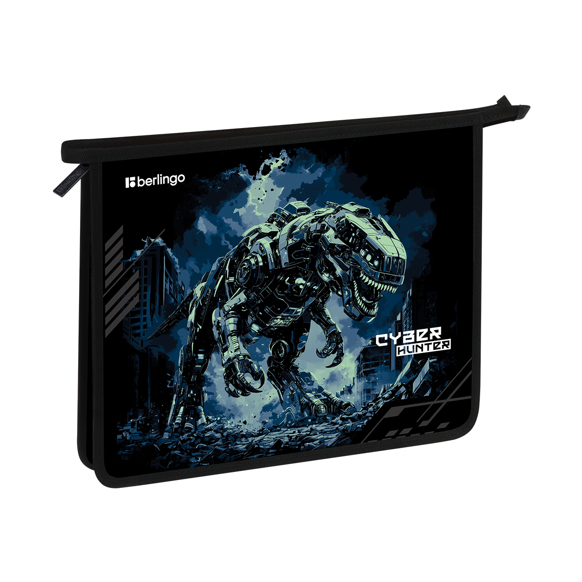 Папка для тетрадей 1 отделение, А5 Berlingo "Cyber hunter", 240*205*40мм, пластик, на молнии