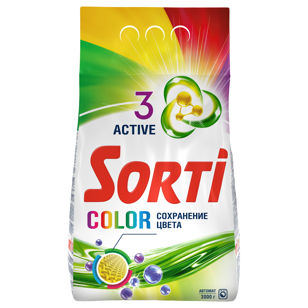 купить Порошок для машинной стирки Sorti "Color", 3кг в Тамбове