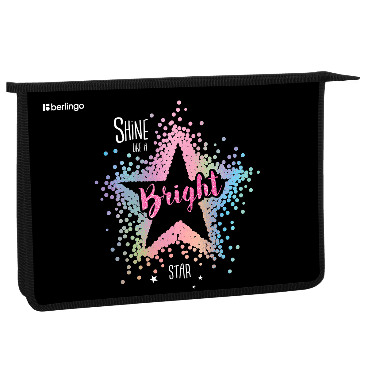 Папка для тетрадей 1 отделение, А4 Berlingo "Bright star", 340*245*40 мм, пластик, на молнии