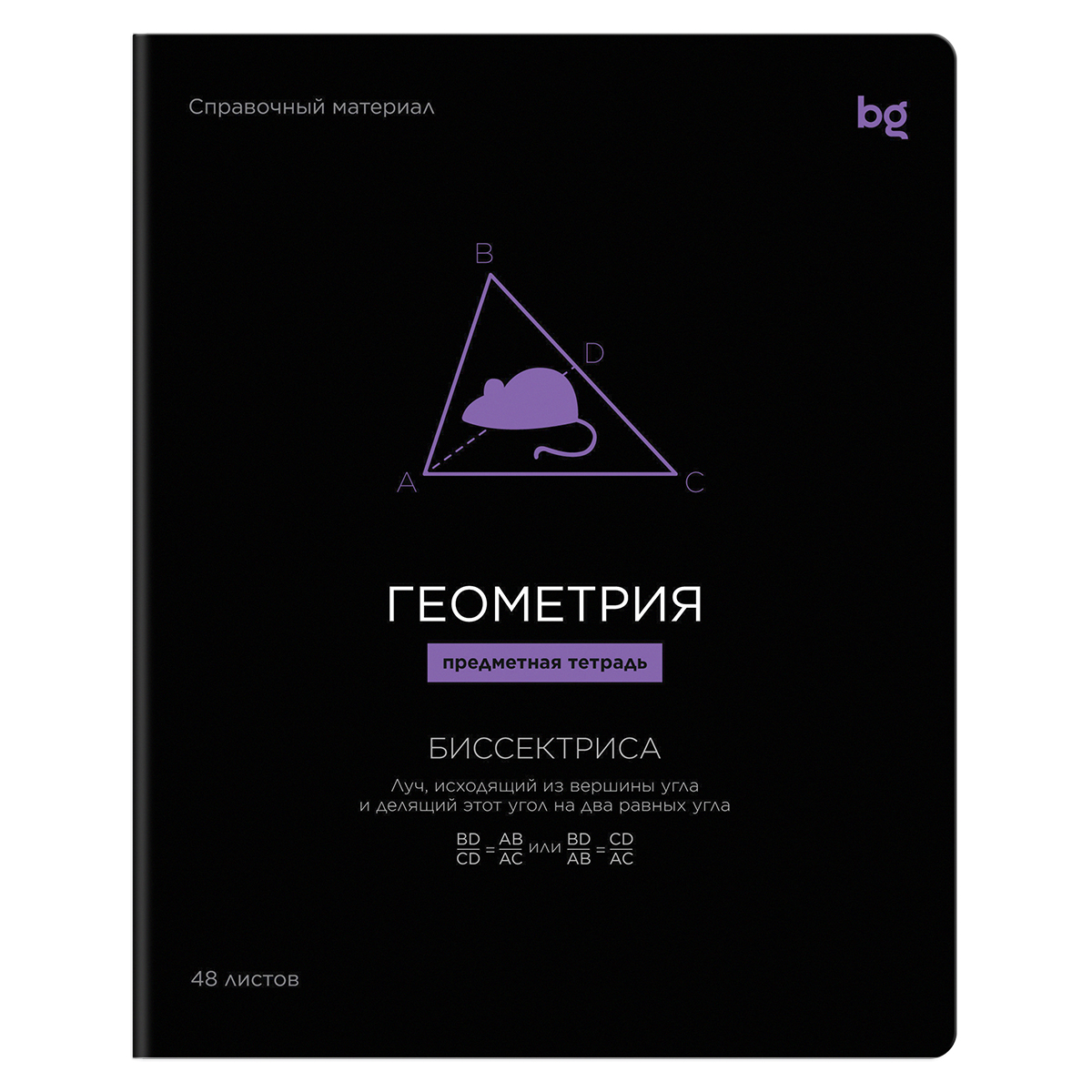 Тетрадь предметная 48л. BG "Формула предмета" - Геометрия, выб. лак
