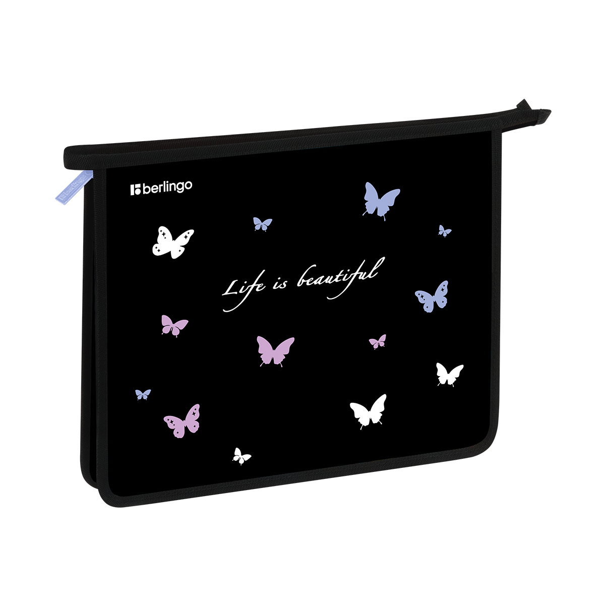 Папка для тетрадей 1 отделение, А5 Berlingo "Life is Beautiful", 240*205*40мм, пластик, на молнии