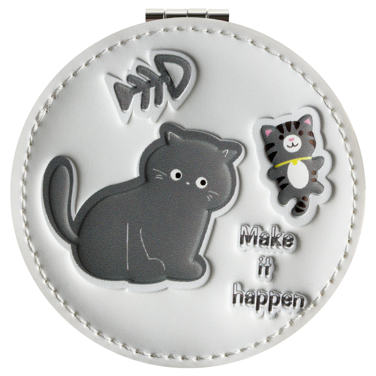 Зеркальце карманное складное MESHU "Black cat"