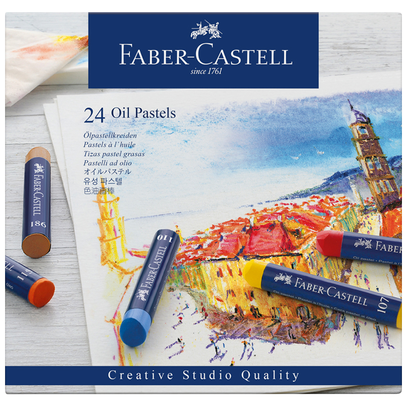 Пастель масляная Faber-Castell "Oil Pastels", 24 цвета, картон. упаковка