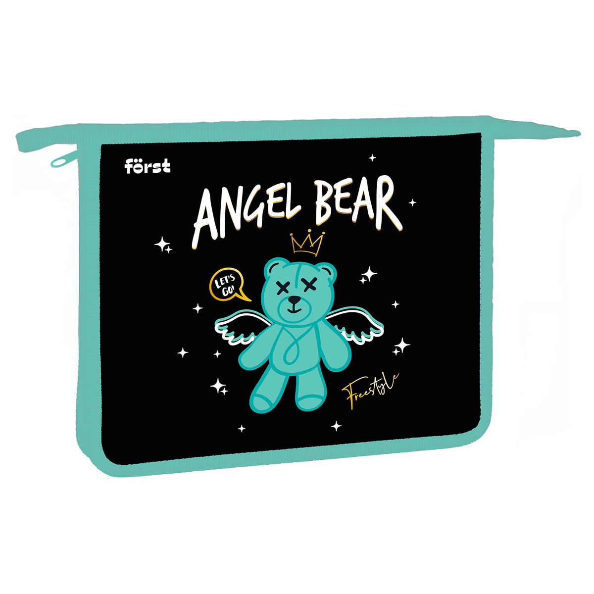 Папка для тетрадей 1 отделение, А5 Först "Angel bear", 240*205*40мм, пластик, на молнии