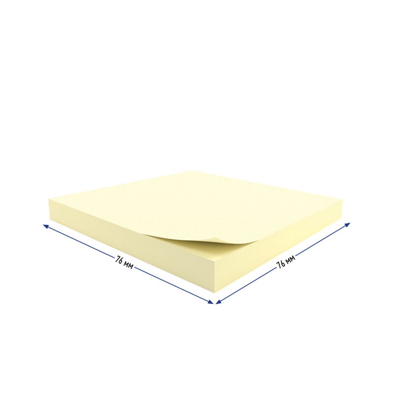 Самоклеящийся блок Berlingo "Standard", 76*76мм, 100л, желтый