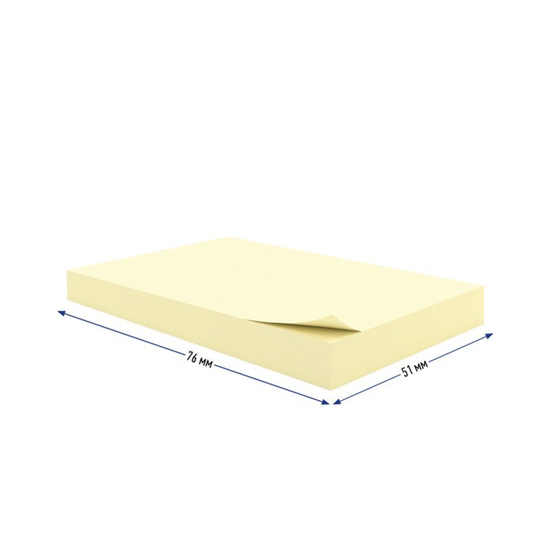 Самоклеящийся блок Berlingo "Standard", 76*51мм, 100л, желтый